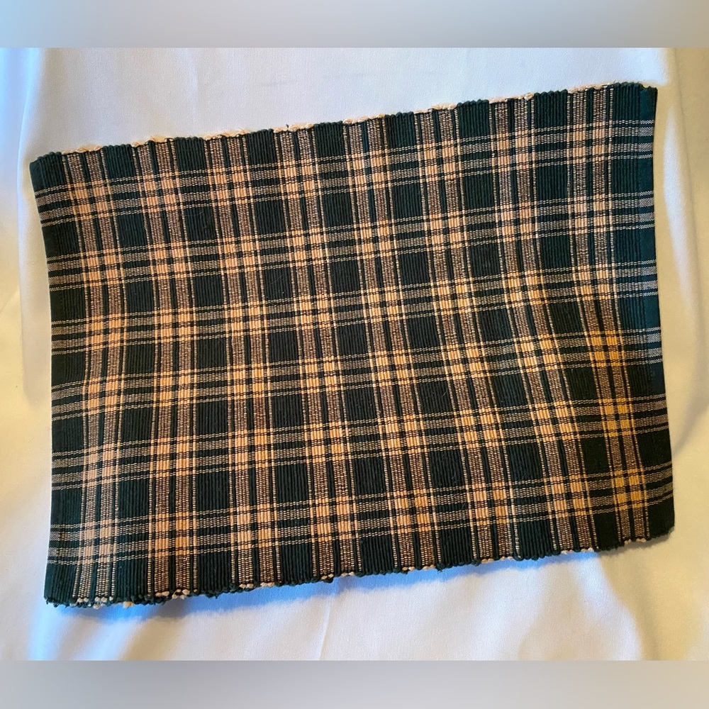Set of 2 Plaid Ribbed Placemats